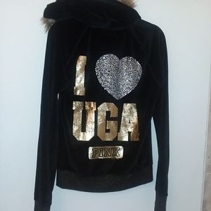 Victoria's Secret PINK Collegiate UGA zip hoodie M